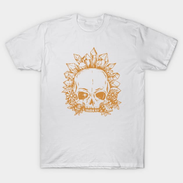 Crystal Skull - Golden T-Shirt by SommersethArt